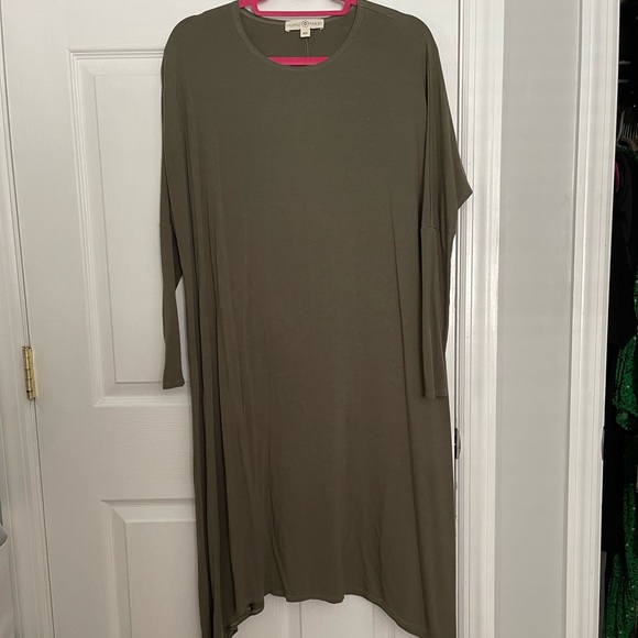 Mimu Maxi asymmetrical olive edge frock dress sold out - Picture 2 of 11